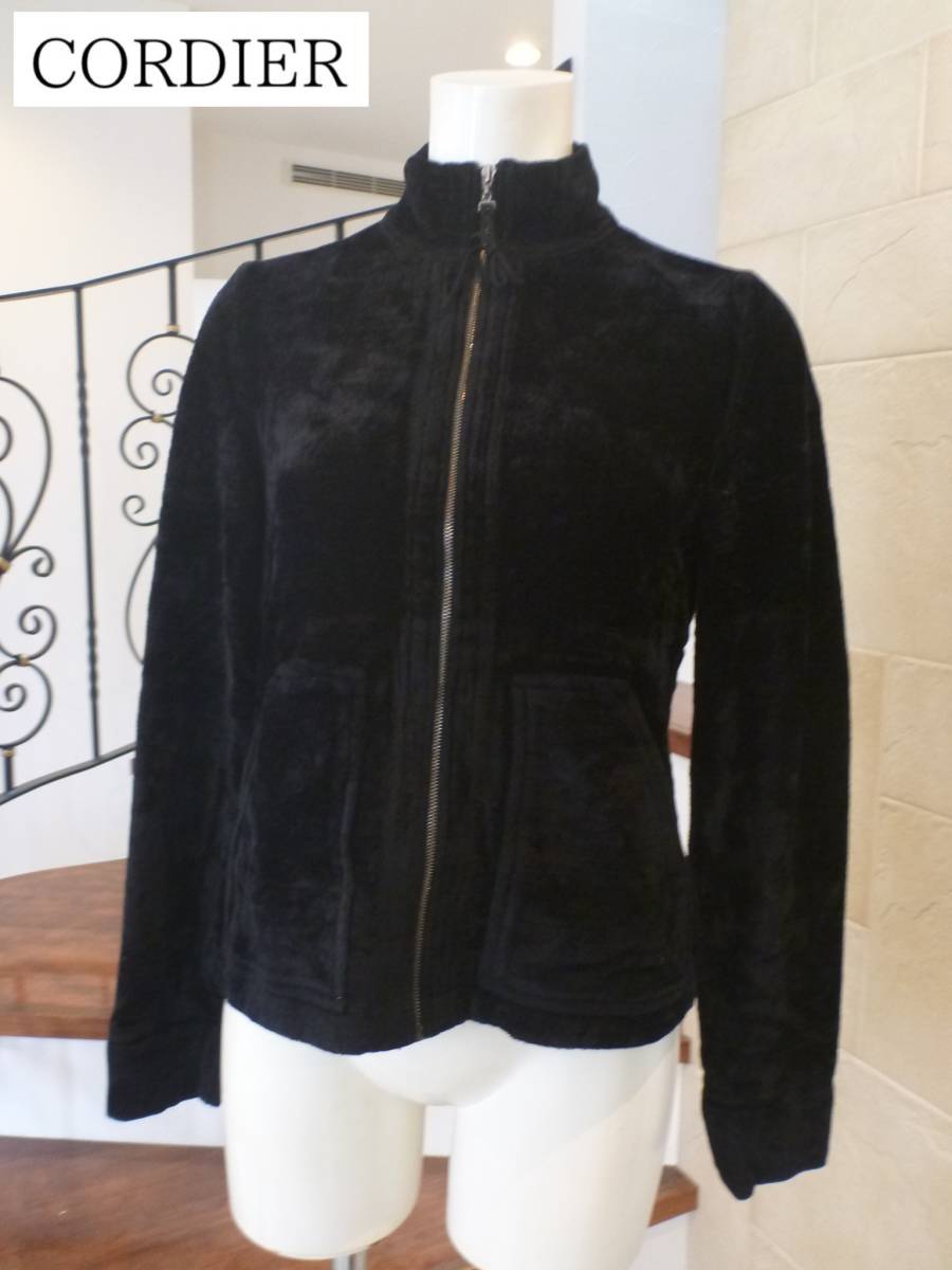 2.5万 美品 CORDIA(コルディア)★黒 ブラック ベロア カーディガン ジャケット 40 M拍卖