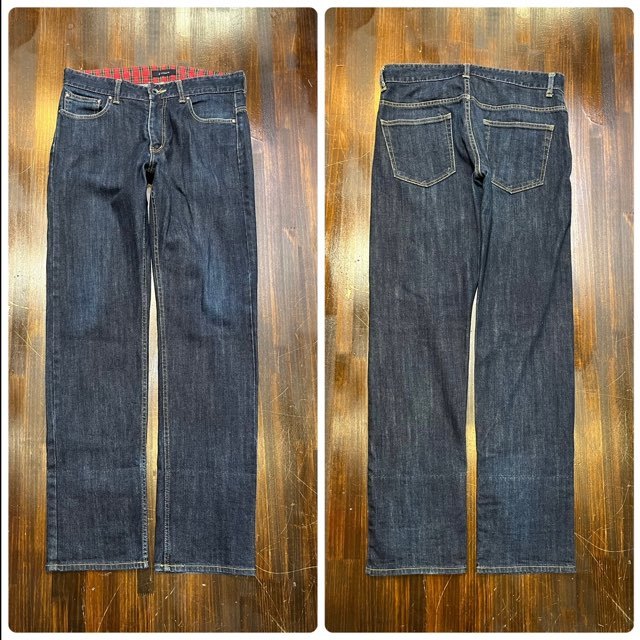 p メンズ パンツ RAGEBLUE レイジブルー デニム ジーンズ チェック 細身 スリム FE757 / 約W32 全国一律レターパック配送拍卖