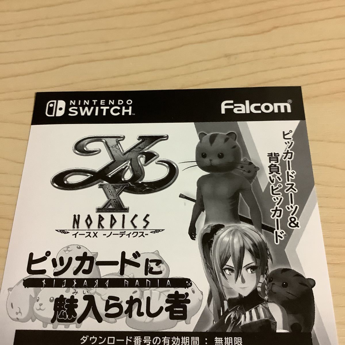 Switch版 イースX イース10 NORDICS(ノーディクス) 初回特典 ピッカードに魅入られし者 DLCのみ プロダクトコード拍卖