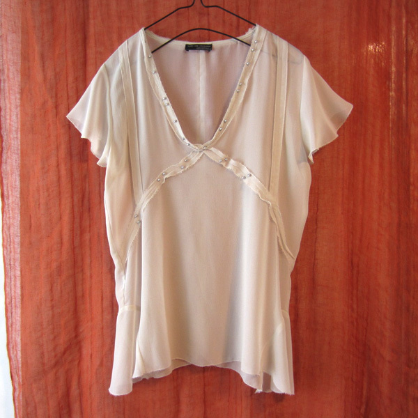 美品 ザラ ZARA 薄手 フレンチスリーブトップス ベージュ 拍卖