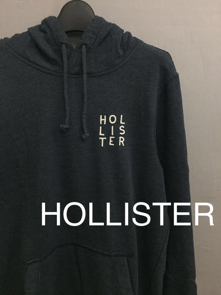 ホリスター HOLLISTER 【美品】 【おすすめ】 トレーナー パーカー フード 長袖 ネイビー メンズ Sサイズ !●&拍卖