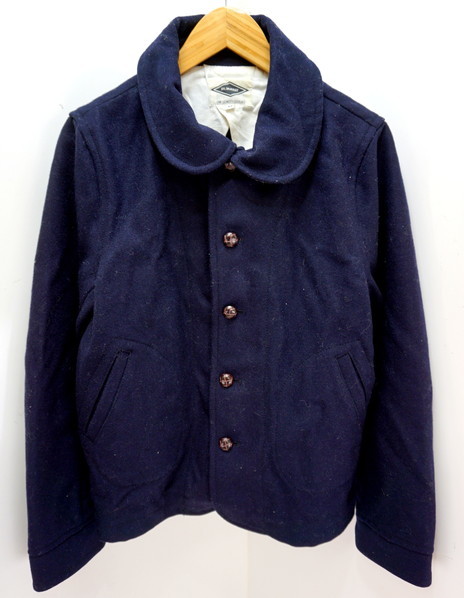 ■ MC.MURRAY 濃紺 ネイビー 厚手 ウール メルトン ジャケット コート M■DE拍卖