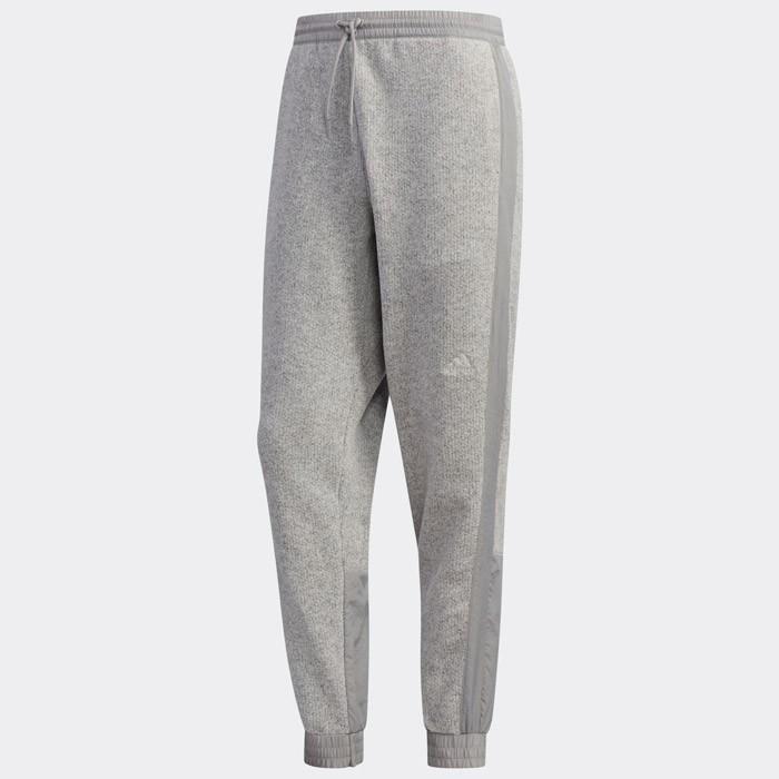 【KCM】Z-2adi-1059-L★展示品★【adidas/アディダス】メンズ ニットフリース パンツ 裏起毛 FYK32-ED1949 ミディアムグレイヘザー L拍卖