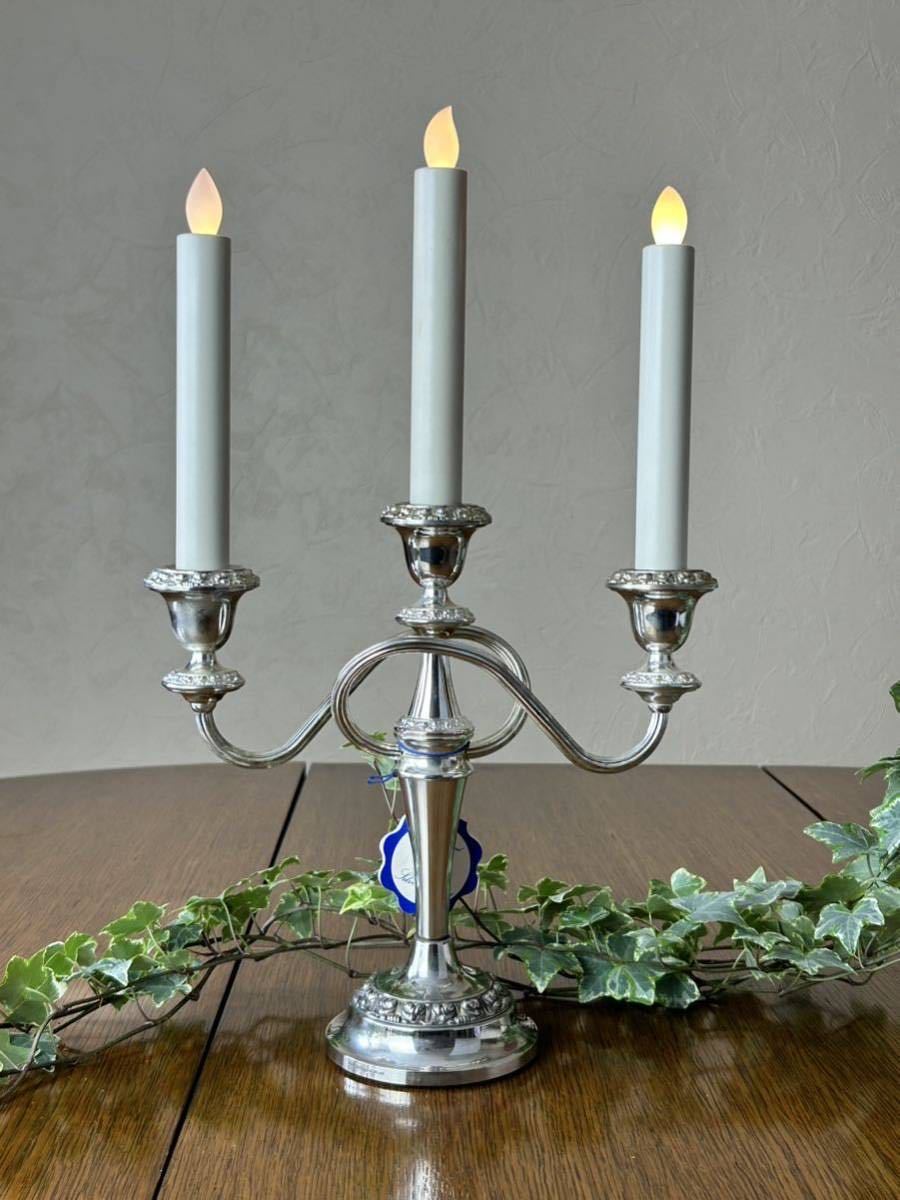 メイドインイングランド ヴィンテージ IANTHE ジョージアンスタイル シルバープレート キャンドルスタンド 蝋燭立て拍卖