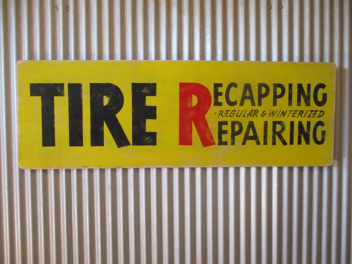 インテリア木製看板 検)TIRE REPAIRガレージカスタムアメ車ハーレーFORDGMCHARLEYMORRISMGFIATUSAUK50s60s70s拍卖