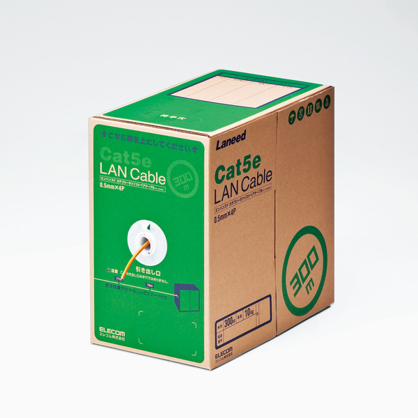 Cat5E準拠自作用LANケーブル 300.0m 自作用長尺タイプで長い距離でも減衰の少ない単線ケーブルを採用: LD-CT2/DR300/RS拍卖