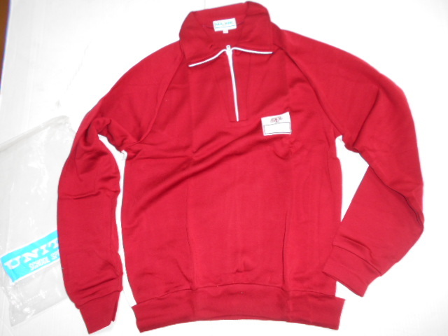 LL エンヂ白 高校 校章 MAJOR ハーフジップ ジャージ 上着 体操着 体操服 昭和レトロ 未使用拍卖