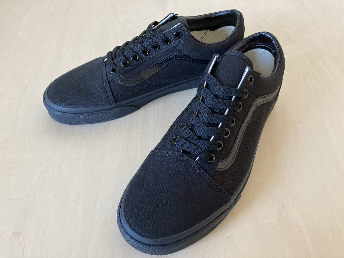 25cm 黒 バンズ オールドスクール VANS OLD SKOOL CANVAS BLACK/BLACK US7/25cm VN000D3HBKA拍卖