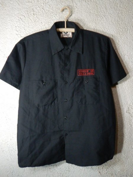 to7004 SKULL FLIGHT KNOCKIN’ON HELL'S DOOR スカル フライト 半袖 ワーク シャツ 人気 バイカー タトゥー ロック 送料格安拍卖