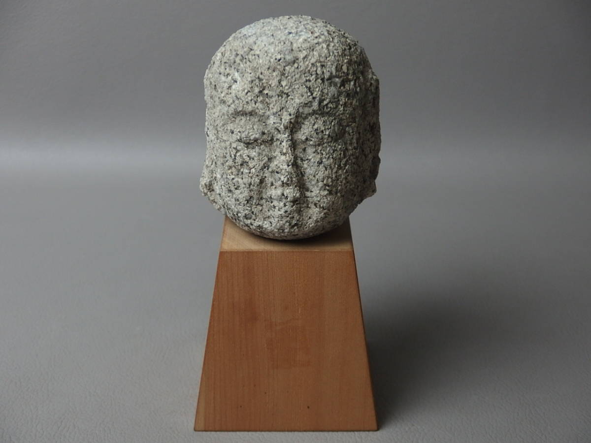 【骨董・茶道具】★古い 石製★★地蔵菩薩 仏頭 eo023wb.8 仏教美術 石像彫刻拍卖