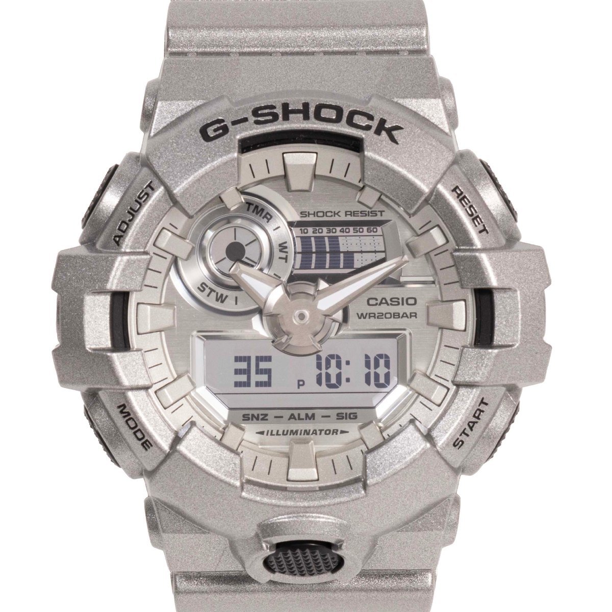 【半年間保証】CASIO カシオ G-SHOCK ジーショック GA-700FF-8AJF 樹脂×無機ガラス ミラー液晶×メタリックシルバー 時計 デジタル拍卖
