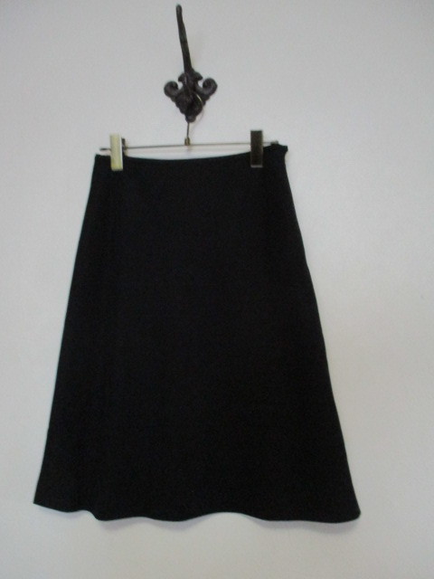 MELROSE メルローズ 黒膝丈Aラインスカート(USED)92723拍卖