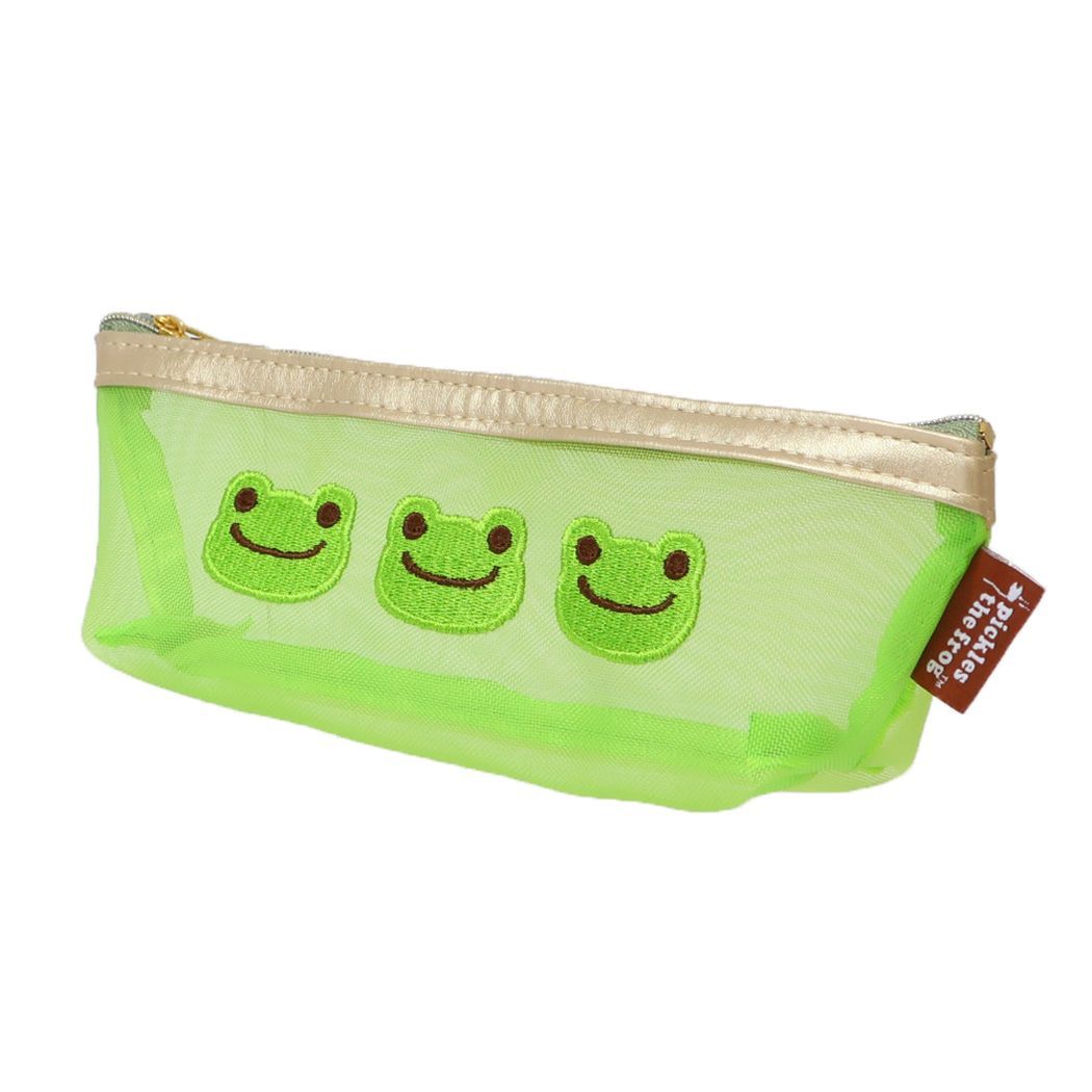★新品 かえるのピクルス ピクルスザフロッグ〈メッシュポーチ〉ペンポーチ・筆箱 コスメ・小物・サニタリー・モバイル用品整理拍卖