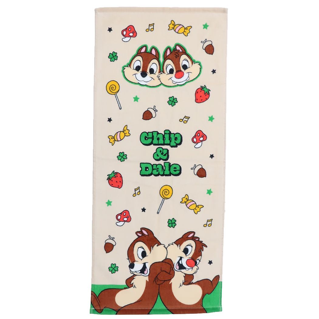 ◆新品 チップとデール フェイスタオル〈グルービー〉プリントロングタオル Chip 'n Dale ディズニー Disney拍卖