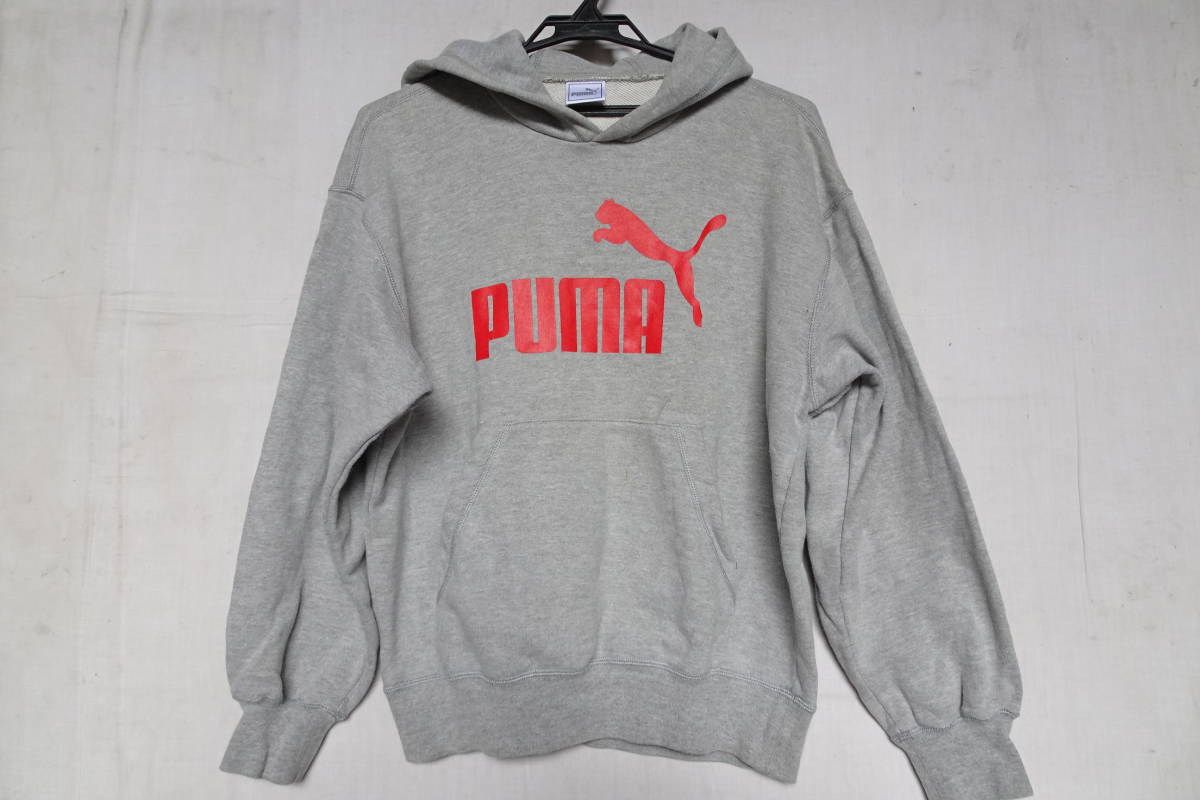 PUMA/プーマ/PMF701S/長袖パーカ/フーディー/スウェット素材/フロントロゴプリント/スポーツ/カジュアル/グレー杢/Sサイズ(9/14R)拍卖