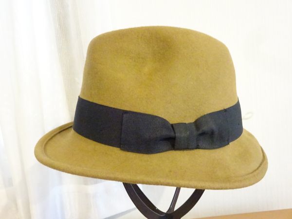 ◎ シゲマツ ◎レディース・メンズ 中折れハット ベージュ色 スタイル帽子 サイズ57cm〜59cm キャップ 帽子拍卖