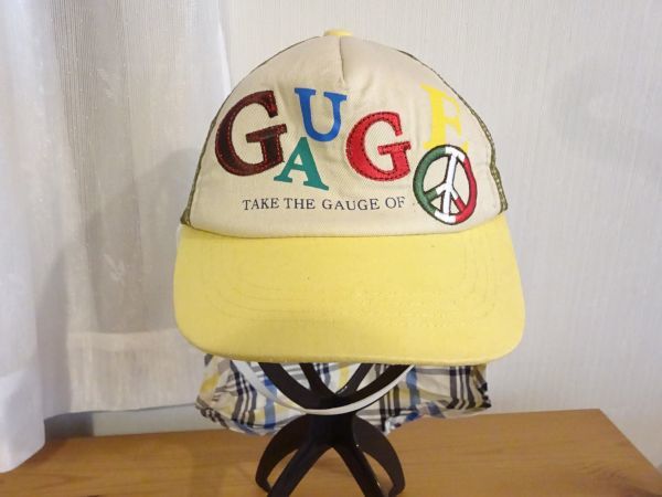 ◎ GAUGE ◎ キッズ帽子 トラッカーキャップ 黄色帽子 男の子 チェック柄 サイズ54cm キャップ 帽子拍卖
