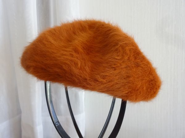 ◎ ELLE ◎エル レディース・婦人用 橙色 ベレー帽 モコモコハット サイズ57cm〜59cm キャップ 帽子拍卖