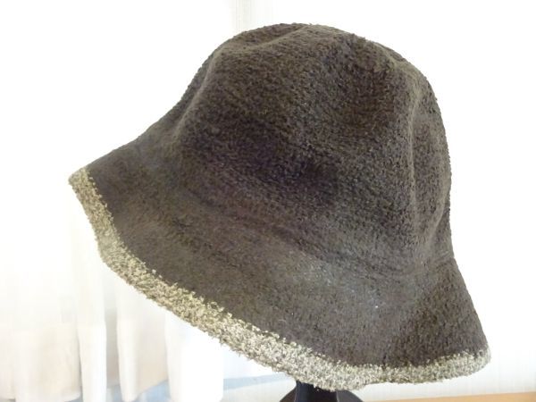 ■ アンク■レディース・婦人用 バケットハット ブラウン色 サイズ56cm キャップ 帽子 モコモコ ナイロン使用拍卖