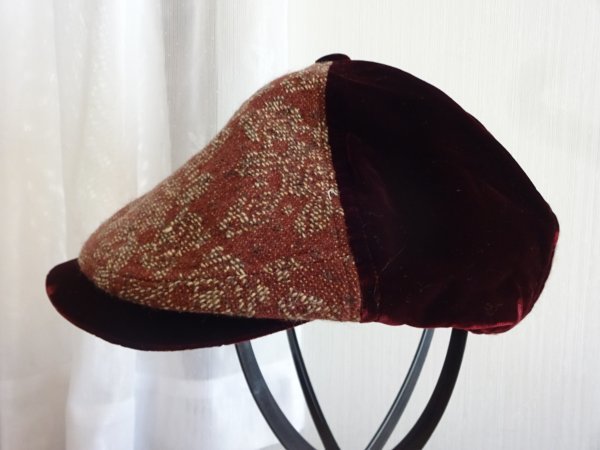 ▲ 帽子屋 ▼ レディース・メンズ 紳士 光沢紫色 ハンチングキャップ サイズ57cm キャップ 帽子 ウール使用 日本製拍卖