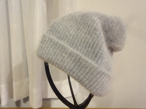 ▲ 韓国製 ▼ レディース・ガールズ モコモコハット 灰色帽子 ニット帽 サイズ56cm〜59cm キャップ 帽子拍卖