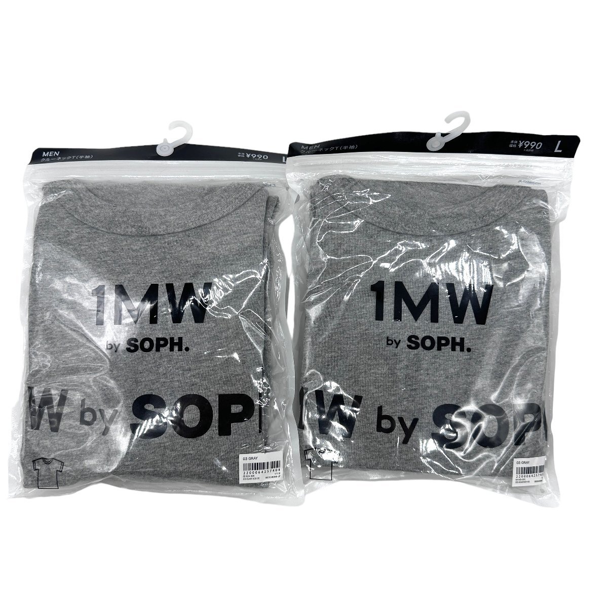 【新品未使用 GU×SOPH ジーユー ソフ 半袖 クルーネックTシャツ Lサイズ 2枚セット グレー】拍卖