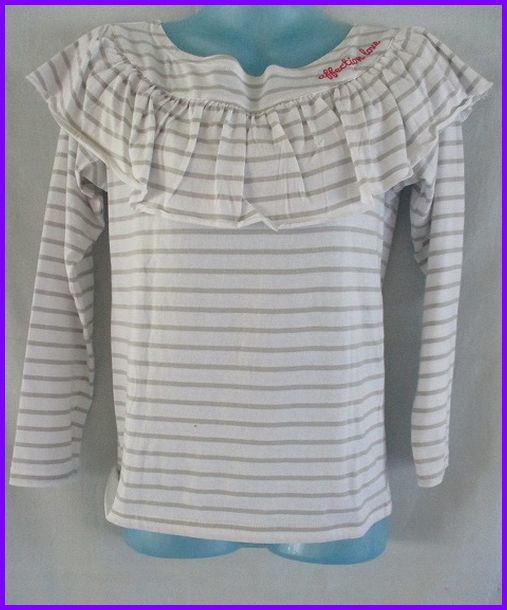 ♪M11623/Navy+キッズ+長袖カットソー+サイズ150+白・グレー+ボーダー+拍卖