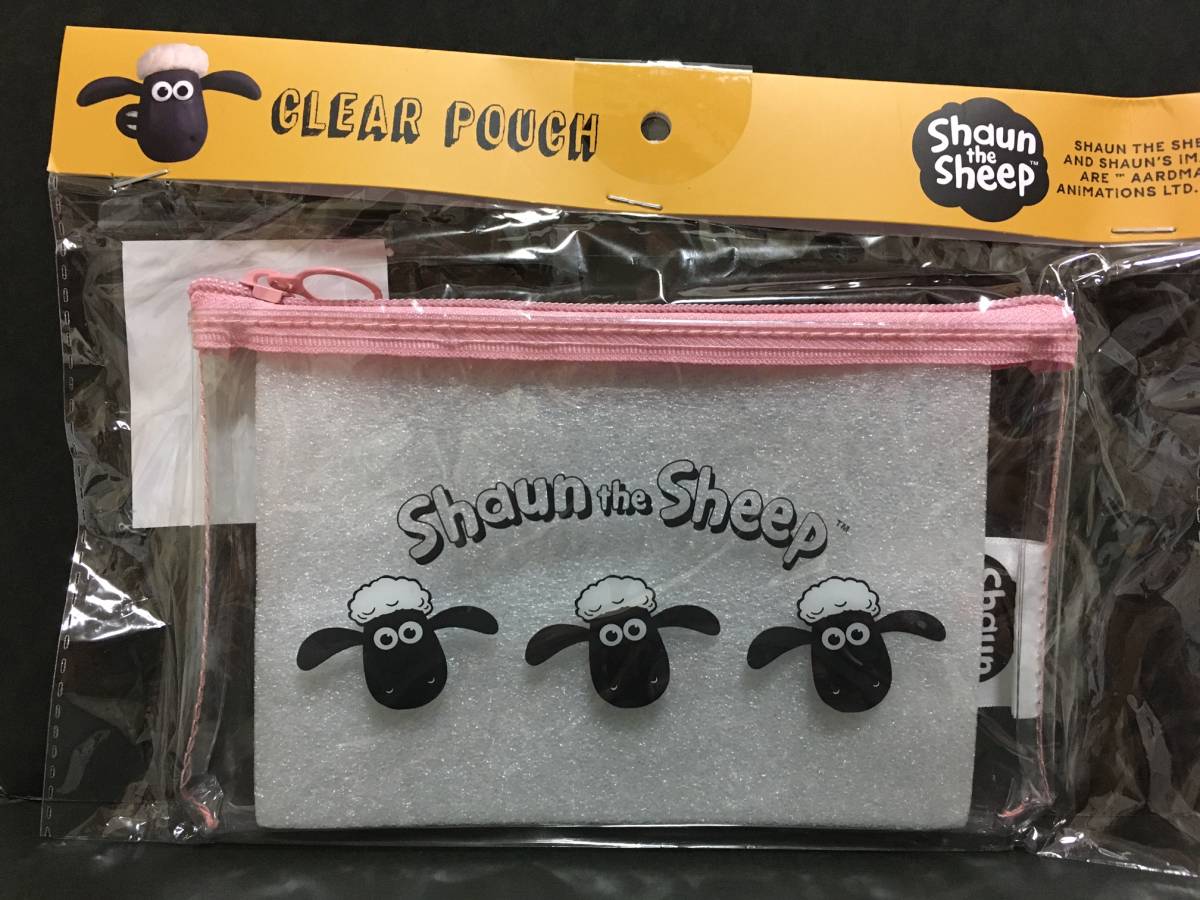 ひつじのショーン クリアポーチ☆彡 ピンク☆ ペンケース コスメポーチ マルチケース 新品未開封品 Shaun the sheep拍卖