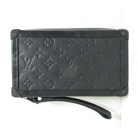 ルイヴィトン LOUIS VUITTON 良品 ソフトトランク クラッチ トリヨン レザー M68986 バッグ ブラック 黒 モノグラム RFID拍卖