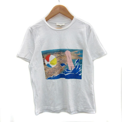 イサアフェン ISA ARFEN Tシャツ カットソー 半袖 ラウンドネック プリント 8 ホワイト 白 /MS21 レディース拍卖