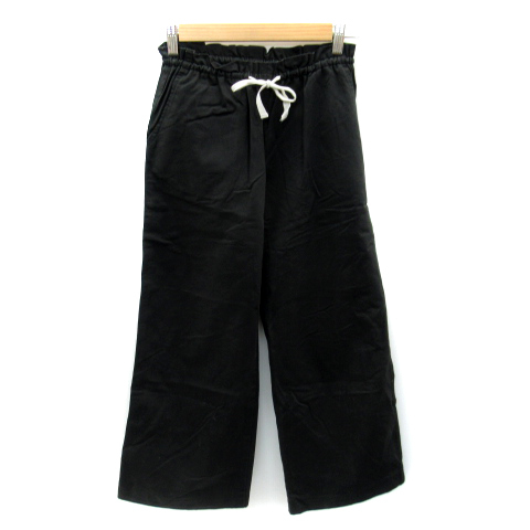 オゾック OZOC ワイドパンツ イージーパンツ アンクル丈 38 黒 ブラック /SY24 ■MO レディース拍卖