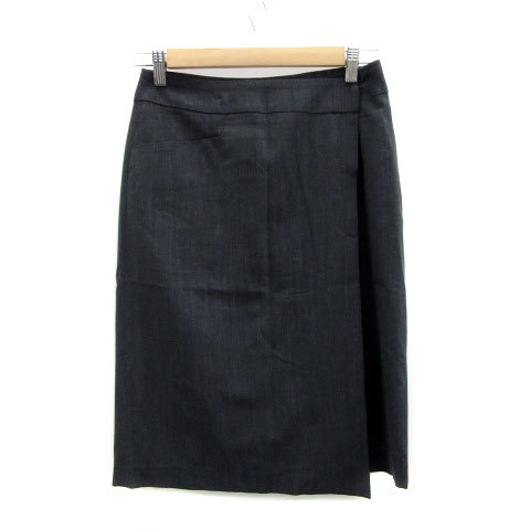 エーティー アツロウタヤマ A/T ラップスカート タイトスカート ミモレ丈 ウール M グレー /MS44 レディース拍卖