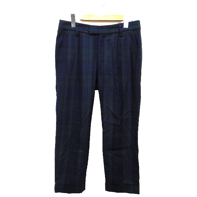 ジャーナルスタンダード レリューム JOURNAL STANDARD relume テーパード パンツ チェック 柄 タック ロールアップ M 緑 /HT34 レディース拍卖