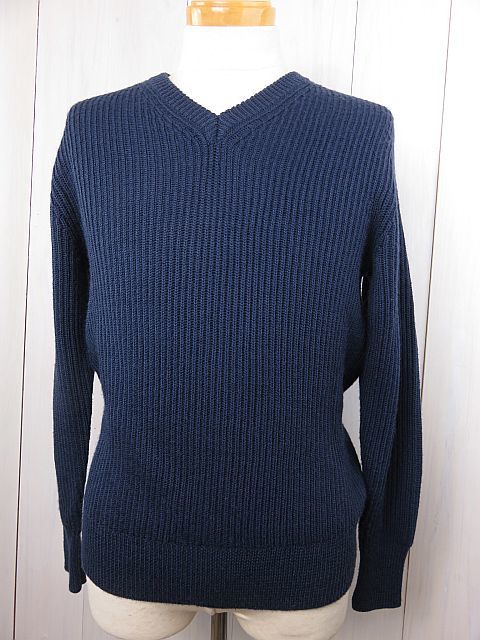 【送料無料】グリーンレーベルリラクシング ニットセーター Vネック ユナイテッドアローズ 藍色 S拍卖