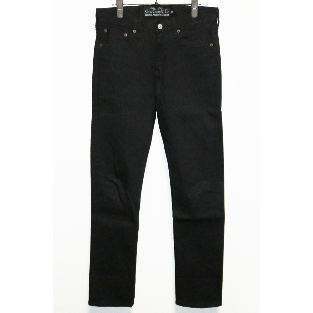 SLOWGUN ストレッチブラックデニムパンツ 1 新品同様 参考定価17,600円 スロウガン拍卖