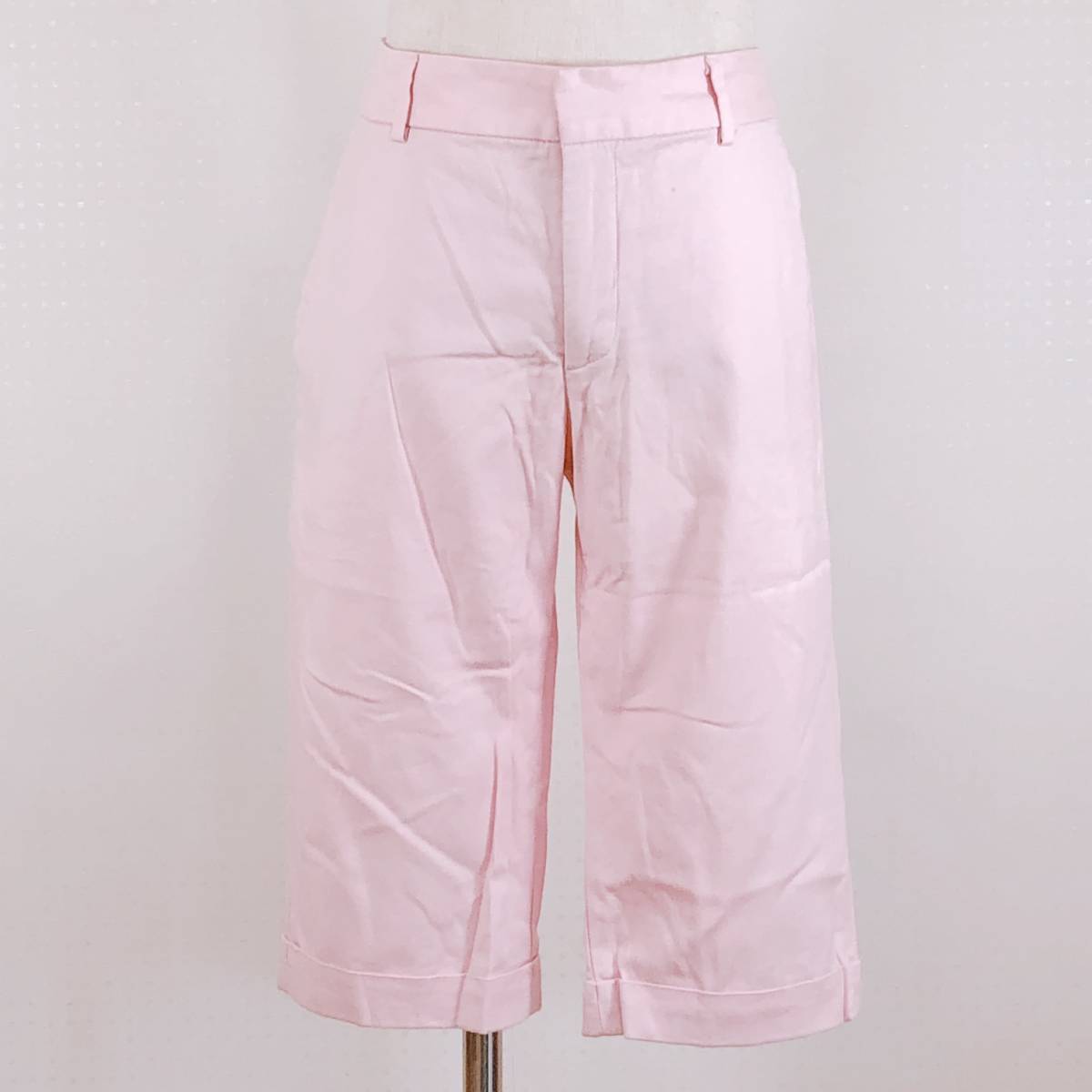 AS1090 ZARA BASIC レディース ボトムス ハーフパンツ 膝上丈 薄手 Sサイズ ピンク 桃 無地 綿素材含 かわいい 涼しげ シンプル 春夏拍卖