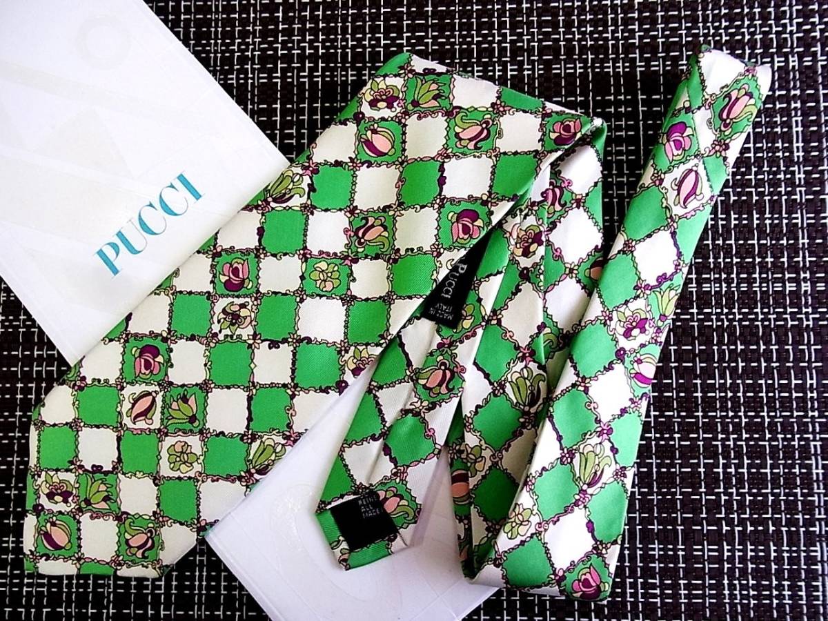 ☆状態並N☆6616■エミリオプッチ【花】ネクタイ拍卖