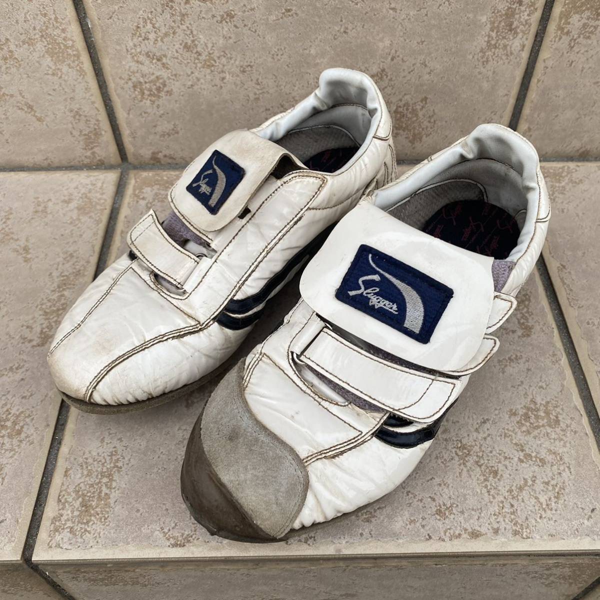 野球 久保田スラッガー エナメル オーダースパイク 25.5㎝ 練習用 硬式野球 中学野球 高校野球 社会人野球 投手用 左投げ 抜いP皮拍卖