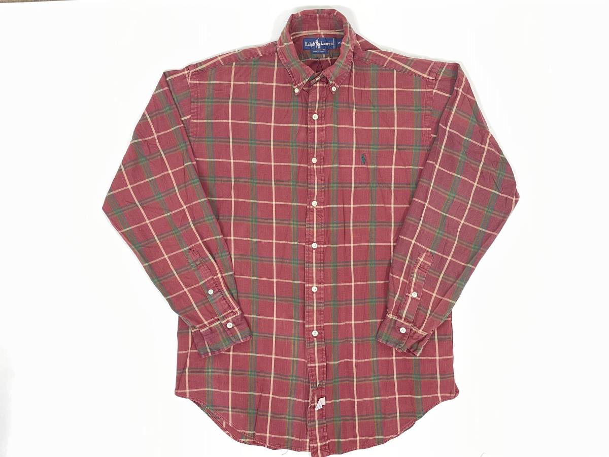 古着 b1291 Mサイズ ポロ ラルフローレン polo 長袖 シャツ ビンテージ オリジナル vintage 70 80 90 old オールド USA拍卖