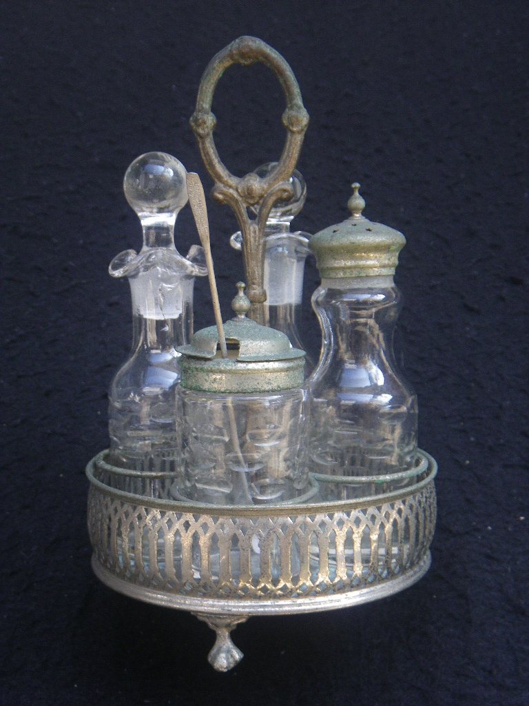 アンティーク 卓上 調味料入れ ソルト&ペッパー ガラス瓶 スパイス ボトル 硝子容器 味の素匙オマケ付き 昭和レトロ 雑貨 食卓拍卖