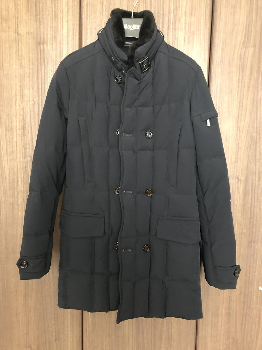 MOORER 44 ネイビー ダークブルー MORRIS-KN1 ダウン ジャケット ダブルブレスト ムーレー モーリス STRASBURGO ストラスブルゴ イタリア拍卖