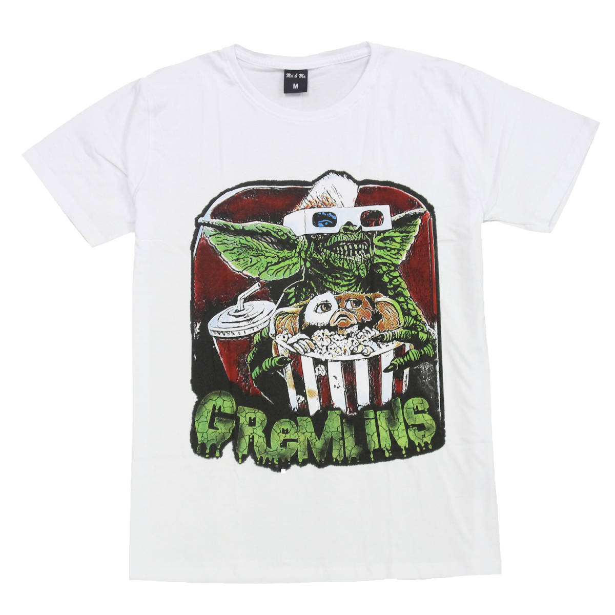 映画 グレムリン ストライプ ギズモ 3D アメリカ カワイイ ストリート系 デザインTシャツ おもしろTシャツ メンズ 半袖★tsr0806-wht-m拍卖