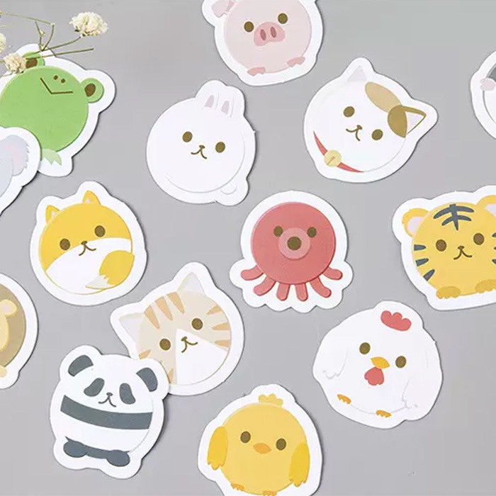 45枚 シール アニマル 動物 イラスト アンティーク ビンテージ デコステッカー アンティーク調 コラージュ レトロ 1037拍卖