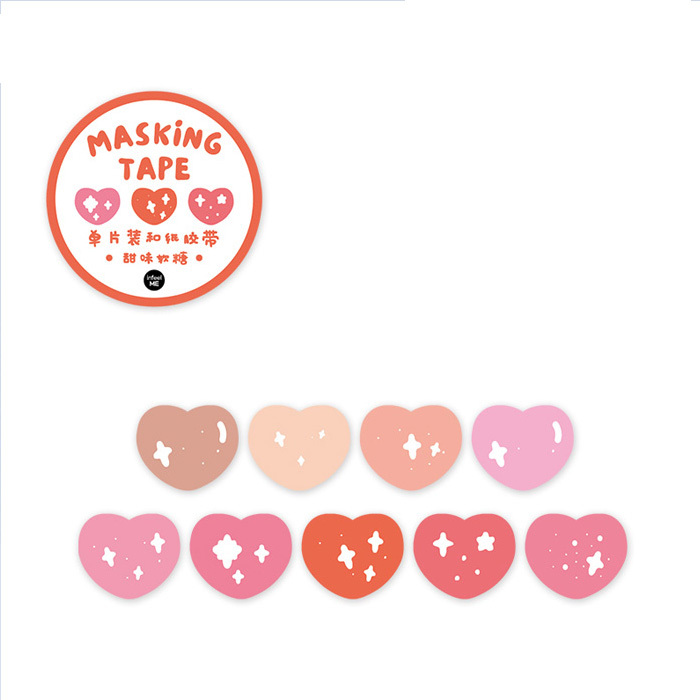 100枚 マスキングテープ プリント イラスト かわいい ハート スクラップブッキング マステ 0019-6拍卖