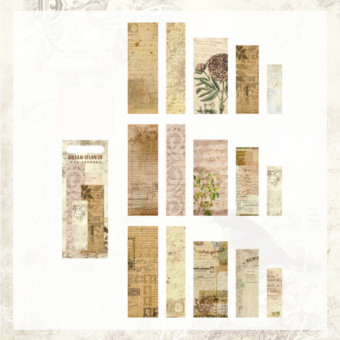 45枚 シール 花 フラワー アンティーク ビンテージ デコステッカー アンティーク調 コラージュ レトロ 0780-8拍卖