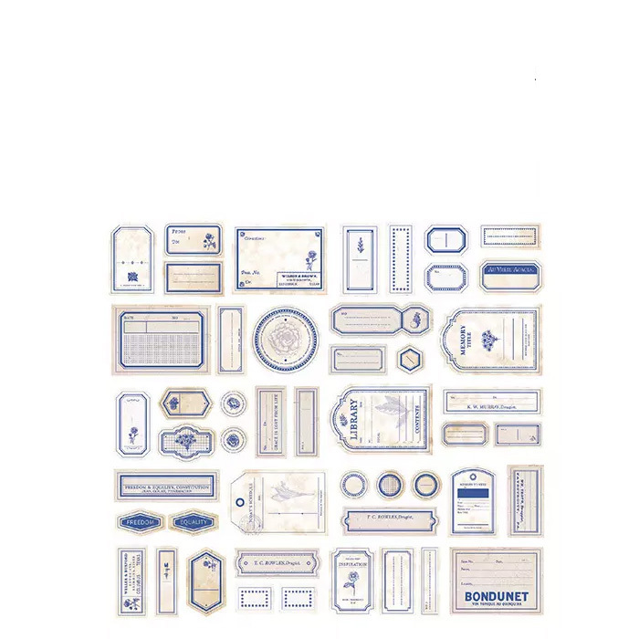 48枚 シール ラベル おしゃれ アンティーク ビンテージ デコステッカー アンティーク調 コラージュ レトロ 1046-3拍卖