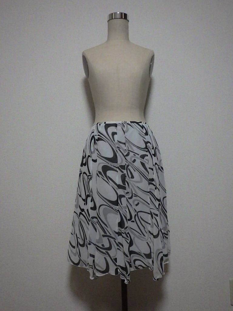 シフォン 膝丈 フレアー スカート 472拍卖