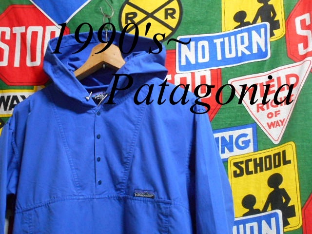 ★OLDアウトドア好きにオススメ★Patagoniaパタゴニアビンテージコットンアノラックパーカプルオーバーアウトドアジャケット90s90年代青色S拍卖