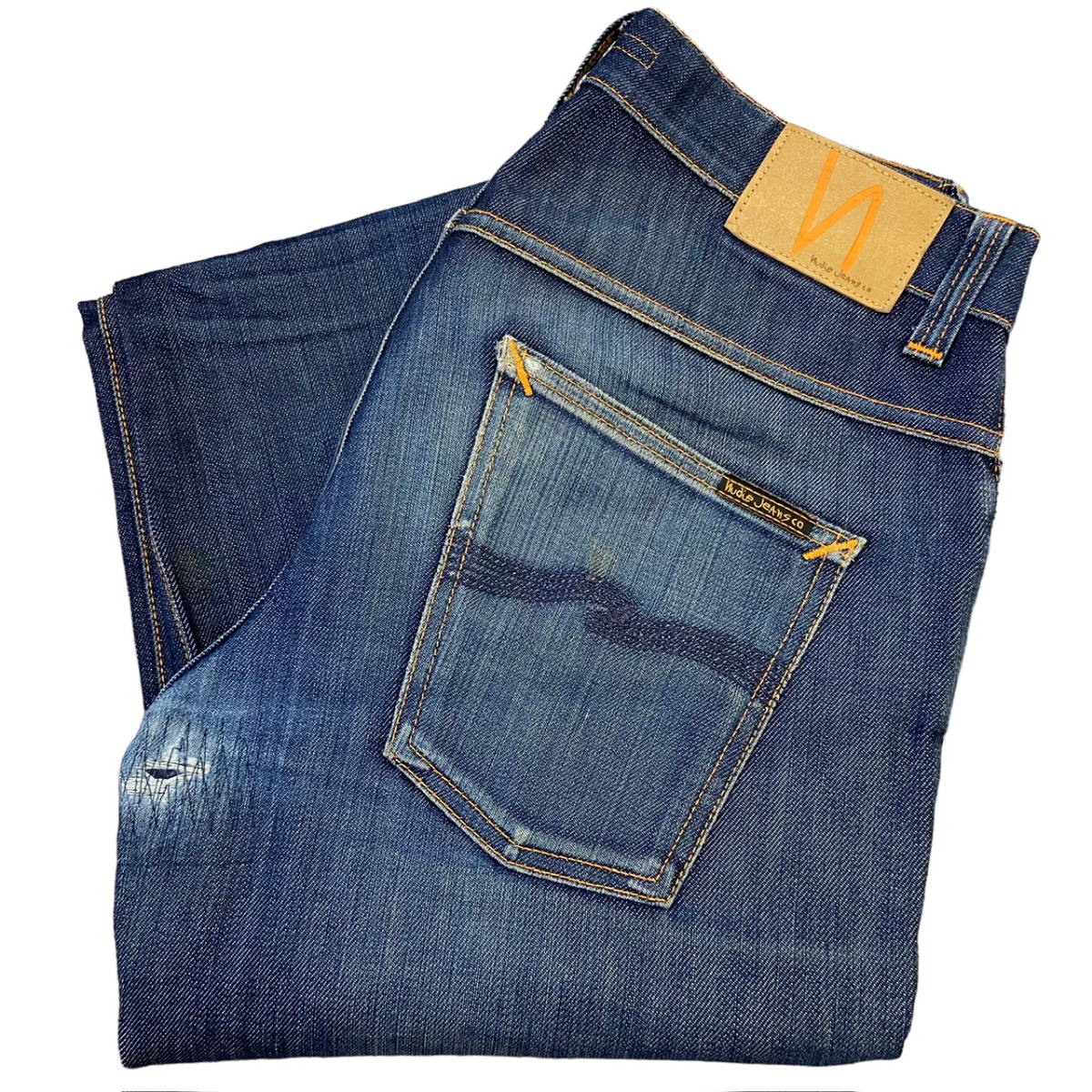 イタリア製 Nudie Jeans デニム パンツ W32 L34 ヌーディー ジーンズ スリム ストレート Made in ITALY オーガニック コットン拍卖