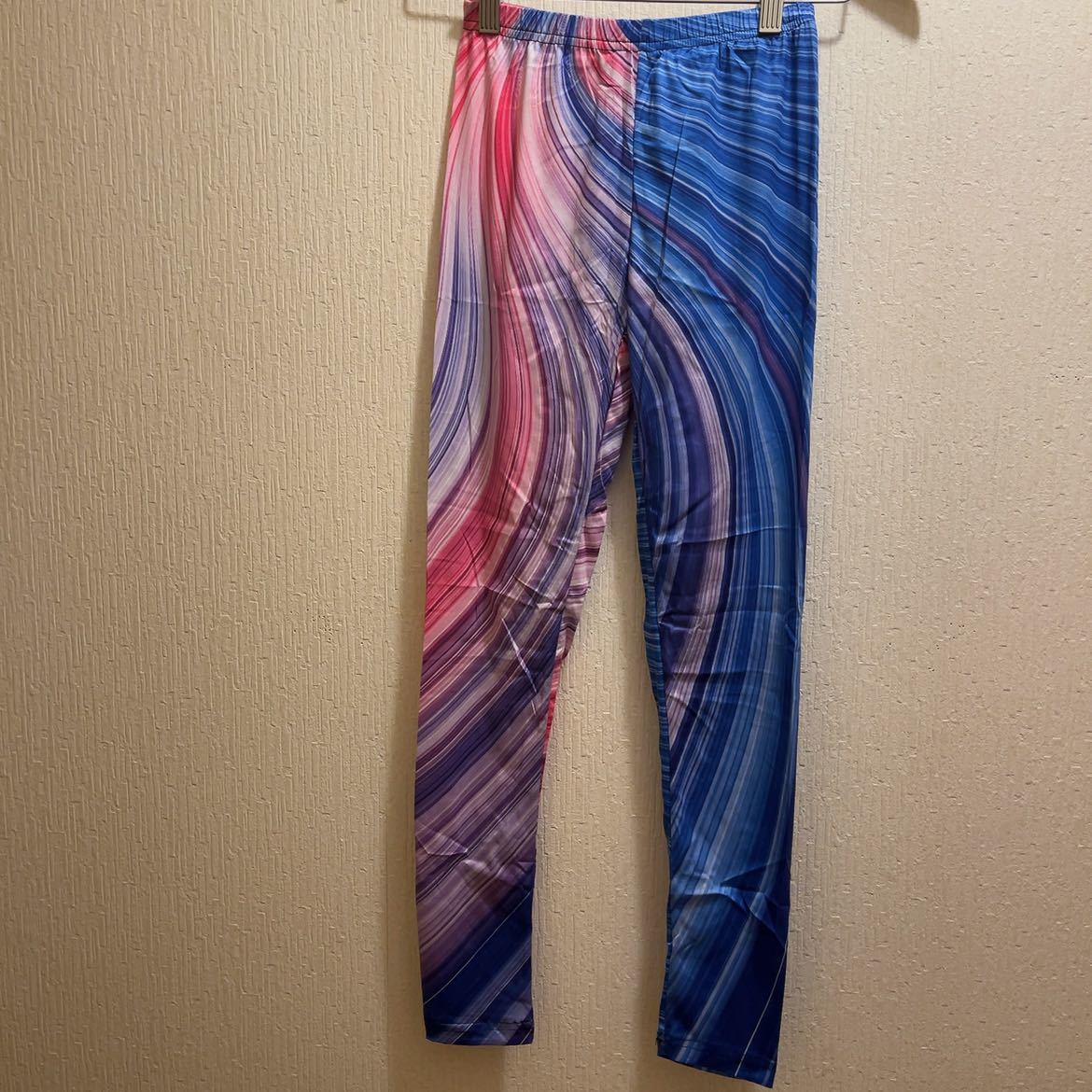 新品★ピンク&ブルー★マーブル柄★総柄★ヨガウェア★トレーニング★レギンス★M拍卖
